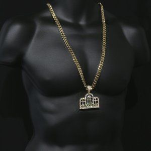 14k Gold Chain + Pendant 30" Cuban Link